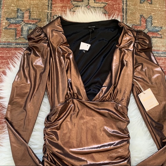 Metalic Forever 21 dress NWT - Picture 3 of 6